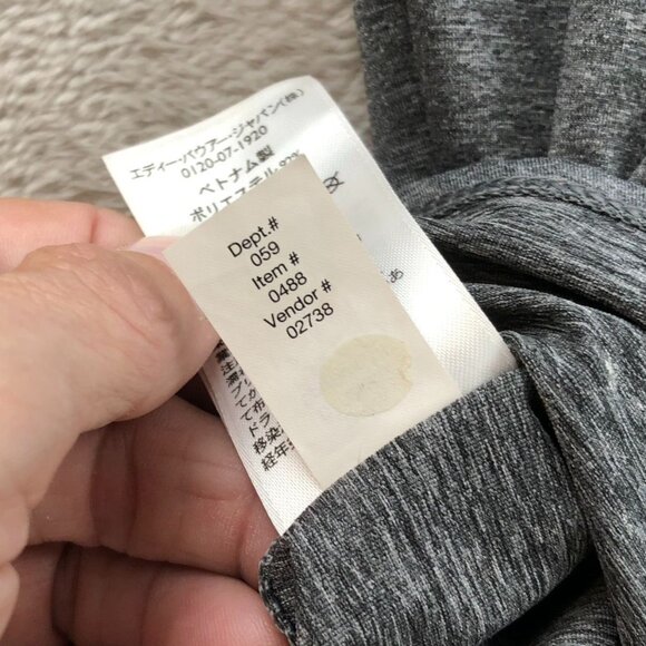 Eddie Bauer Womens T-Shirt Large Long Sleeve Gray V-Neck Jersey Top Casual - Picture 10 of 13